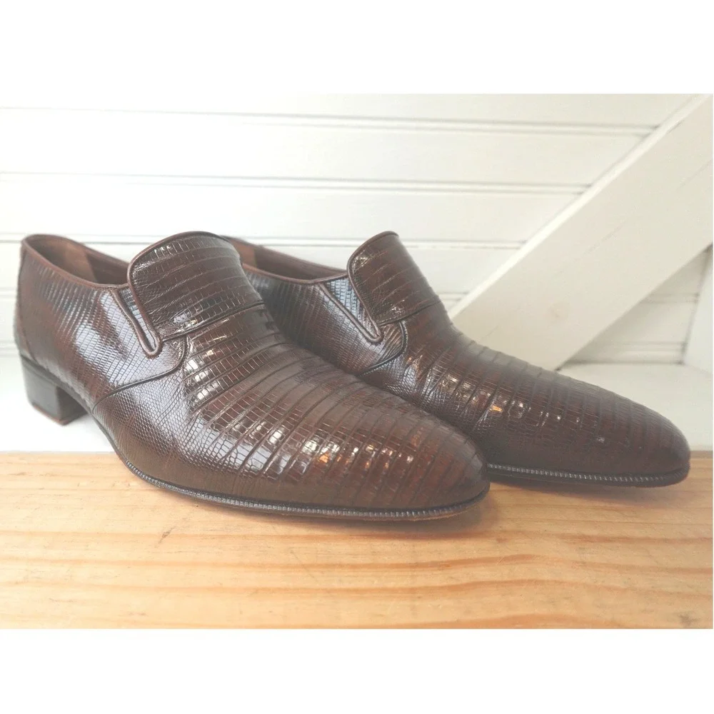 Vintage Steve Gordon's Leather Oxford Loafer Shoes Men's 7 1/2 Women's 9 Lizard